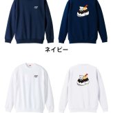 バドミントン トレーナー スウェット メンズ レディース ジュニア 裏パイル 練習着 おもしろ 名入れ おしゃれ 文字入れ無料 綿100% キッズ 大きいサイズ 「シャトル in 天むす」 アートワークスコウベ 【送料無料】