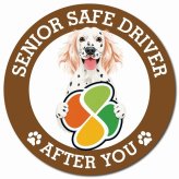 カーサイン 高齢者マーク SENIOR SAFE DRIVER イングリッシュセター マグネット 強力 直径13cm 肉球 日本製 車 ステッカー