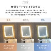 コスメワゴン キャスター付き ライト付き コスメボックス 化粧台 サイドワゴン ドレッサー ミラー付き コスメテーブル 木製 机 幅30.5cm シンプル ホワイト テレワーク 収納ボックス コスメ 収納 化粧品 引出し 収納付