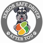 カーサイン 高齢者マーク SENIOR SAFE DRIVER ミニチュアシュナウザー マグネット 強力 直径13cm 肉球 日本製 車 ステッカー