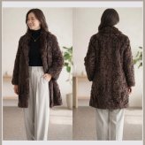カルガン ラム コート レディース テーラーカラー 着丈89cm 全4色 秋 冬 母 女性 ギフト プレゼント 7F (01000648r)