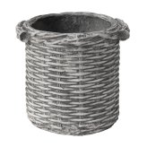 ガーデン エクステリア バスケット調プランター 円型 小サイズ "Old Basket" オールドバスケット BSPL-255WHT 送料無料 ガーデニング ポッド プランター カゴ 鉢 鉢カバー おしゃれ 植木鉢 かご風プランター バスケット