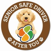 カーサイン 高齢者マーク SENIOR SAFE DRIVER オーストラリアンラブラドゥードル マグネット 強力 直径13cm 肉球 日本製 車 ステッカー