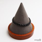純チタン製 軽い 喜平ブレスレット ブラック チェーンブレスレット 幅7mm つけっぱなし なめらかなカット かっこいい クール シンプル大人 メンズ 男性 金属アレルギー対応
