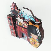 木製フレームマグネット 姫こけし イエロー 立体マグネット 3D お土産 日本 土産 souvenir JAPAN Magnets ご当地 外国人 スーベニア ジャパン