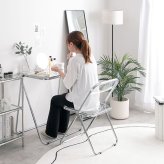 机 デスク パソコンデスク PCデスク クリアデスク ワーク 折りたたみ 折り畳み 韓国 インテリア コンパクト 一人暮らし 省スペース 事務 書斎 キッズ 作業台 幅71 完成品 テーブル \5%OFF 配布中 スチール 家具 新生活