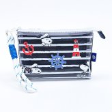 スヌーピー 3ポケットポーチ ボーダー ノーティカルスタイルシリーズ SNOOPY