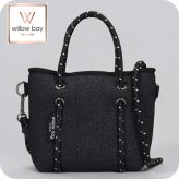 ウィローベイ ショルダーバッグ レディース ブランド WILLOWBAY ブティックタイニー マザーズバッグ  2WAY BLACK DENIM