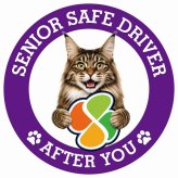 カーサイン 高齢者マーク SENIOR SAFE DRIVER メインクーン ステッカー シール 直径13cm 肉球 日本製 車