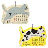 2027年 カレンダー 猫 壁掛け フライングキャット  シェイプカレンダー  にゃんこ 猫 壁掛け 年間 ポスター おしゃれ かわいい 壁 2027年  飾り 新作 令和9年暦 ねこ ロクタ紙 ネパール ハンドペイント 猫雑貨 キャット ミケ シロ クロ 手書き風