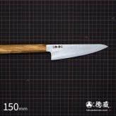 小三徳ステンレス包丁　150mm 銀三 梨地仕上げ オリーブ八角柄 日本製 徳蔵刃物 【TOKUZO KNIVES】 JAPAN Kitchen Knives 包丁 ほうちょう ホウチョウ 切れ味 家庭用 万能 両刃 お手入れ簡単 錆に強い プレゼント ギフト 贈り物 一生モノ ステンレス INOX・イノックス
