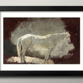日本製 ウィンスロー ホーマー 馬 ホース 白馬  A3 サイズ ポスター アート おしゃれ 絵画 インテリア 北欧 イラスト マット紙 艶消し アートパネル 額 フレーム デザイン 壁掛け ギフト 新築祝い ディスプレイ  速達 送料無料
