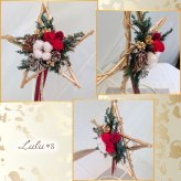 プリザーブドフラワー クリスマスリース スターリース 星型 バラ 赤 コットン 松ぼっくり オーナメント クリスマス プレゼント ギフト 冬 飾り 壁掛け 玄関 ドアリース インテリア 贈り物 ディスプレイ 店舗 リース 星 お守り 女性 妻 彼女 友達 サプライズ ウインターギフト Lulu＊s ルルズ 0870