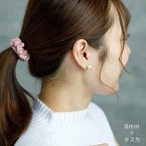 ピアス 一粒 コットンパール 真珠 シンプル 金属アレルギー対応 ステンレス 8mm 10mm 12mm ホワイト ピンク グレー キスカ 大ぶり