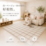 韓国ラグ チェック柄 洗える ラグマット 滑り止め付き 100×150cm 130×190cm 190×190cm 3サイズ 薄手 約5mm マイクロファイバー 韓国インテリア 北欧 おしゃれ かわいい パステル ピンク グリーン ペット オールシーズン