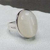 4A天然石ホワイトムーンストーン18mm大粒指輪リング約15.5号恋人たちの石