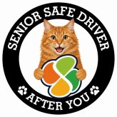 カーサイン 高齢者マーク SENIOR SAFE DRIVER アメリカンボブテイル ステッカー シール 直径13cm 肉球 日本製 車