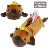  ワイルドアニマル ペンケース カピバラ 柚子 定形外 送料無料 ぬいぐるみ 筆箱 ペンポーチ ポーチ フィギアポーチ カピバラ温泉