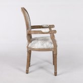アームチェア ダイニングチェア フランス トワルドジュイ 生地 輸入 椅子 木製 布張り 輸入家具 フランス生地 アンティーク風 シャビーシック 洋風 アンティーク フランス家具 姫系 おしゃれ フレンチテイスト 新生活