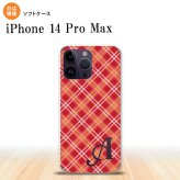iPhone14 ProMax iPhone14 Pro Max スマホケース 背面ケースソフトケース チェック A 赤 +アルファベット 2022年 9月発売 nk-i14pm-tp431i