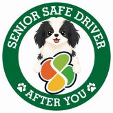 カーサイン 高齢者マーク SENIOR SAFE DRIVER 狆 ステッカー シール 直径13cm 肉球 日本製 車