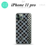 iPhone11Pro iPhone11 Pro スマホケース ハードケース タータン ドット 黒 +アルファベット メンズ レディース nk-i11p-1535i