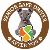 カーサイン 高齢者マーク SENIOR SAFE DRIVER ユークレニアンレフコイ ステッカー シール 直径13cm 肉球 日本製 車