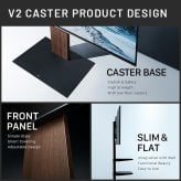 WALLインテリアテレビスタンド V2 CASTER ハイタイプ 32~60v対応 テレビ台 テレビスタンド TVスタンド キャスター付き フラットベース 自立型 背面収納 コード隠し モダン おしゃれ スタイリッシュ 白 黒 木目 ホワイト ブラック