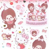 モンチッチ× ハローキティ クリアキャンディシール パーティー 文具 Sanrio