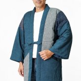 綿入り はんてん 日本製 半天 どてら メンズ 紬切り替え 7270 MI-04 冬 丹前 はんてん 還暦 ちゃんちゃんこ ハンテン 部屋着 ルームウエア