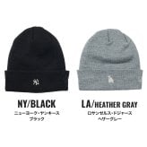 ニット帽 NEW ERA ニューエラ メンズ レディース ベーシックカフニット ミニロゴ NY LA ヤンキース ドジャース ニットキャップ ビーニー 帽子 折り返し ロゴ刺繍 ワンポイント シンプル ブラック グレー 男女兼用 ワンサイズ 秋冬 防寒 カジュアル ストリート 通勤 おしゃれ