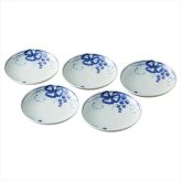 波佐見焼 古染青磁ぶどう絵 デザート5P 009-470M  内祝 内祝い お祝 御祝 記念品 出産内祝い プレゼント 快気祝い 粗供養 引出物