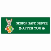 カーサイン 高齢者マーク SENIOR SAFE DRIVER コーニッシュレックス ステッカー シール 長方形 15x5cm 肉球 日本製 車
