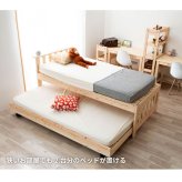 国産ひのき二段 日本製 すのこ 檜無垢材 香りで癒やす 安心安全設計 頑丈耐久 親子 対応 分割可能 成長に合わせて使える キッズ 子供部屋 木製 ナチュラル おしゃれ マットレス付き 通気性抜群 新生活