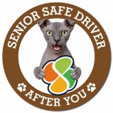 カーサイン 高齢者マーク SENIOR SAFE DRIVER ユークレニアンレフコイ マグネット 強力 直径13cm 肉球 日本製 車 ステッカー