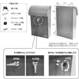 壁掛けポスト 郵便受け GALVA ガルバリウム鋼板 おしゃれ 北欧風 郵便ポスト メールボックス 鍵付き グレー チーク 玄関 エクステリア デザインポスト シンプル モダン セトクラフト