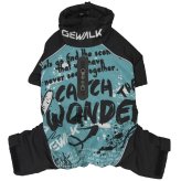 ジウォーク GEWALK ストリート ドリズル サーマル オーバーオール 犬服 S ターコイズ