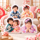 七五三 オリジナルクッション 写真入りクッション 七五三祝い 七五三記念 753 着物写真 和装 前撮り 兄弟姉妹 家族写真 子どもの成長記録 思い出ギフト 孫へのプレゼント 祖父母への贈り物 誕生日プレゼント 入学祝い 入園祝い 出産祝い 内祝い 記念日ギフト オーダーメイド 写真クッション インテリア雑貨 メモリアルグッズ 成長記念品 子ども写真 お祝いギフト 世界に一つだけの贈り物 ギフト用
