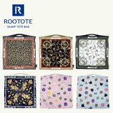 スカーフトート ROOTOTE  折りたたみ トートバッグ おしゃれ 大人っぽい レディース 総柄 ルートート TABLO タブロー 大容量 たくさん入る A4サイズ対応 エコバッグ お買い物バッグ スクエア 正方形 きれいめ 上品 軽い 軽量 プレゼント プチギフト ギフト