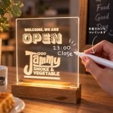 【お店ロゴ刻印無料】光るショップ看板 サインボード お店のロゴ 開店祝い OPEN オープン看板 カスタムできる LEDライトで光る看板 メニュー ライトスタンド ギフト プレゼント インテリア 看板 アクリルボード