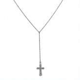 【送料無料】ペアネックレス ステンレス アクセサリー ロザリオ ペンダント クロス 十字架 ジルコニア Rosary ブラック ローズゴールド メンズ レディース