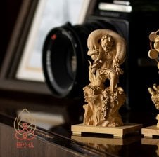 1-2W 極小仏 雷神[雷神像 神様 仏像 木製 木彫り 柘植 ツゲ 高さ10.3cm