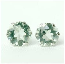 送料無料】K18 グリーントルマリン ピアス 4.0mm×6.0mm - 【ジュエリー