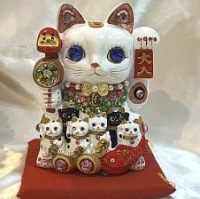 金運招き猫】金鈴お願い招き猫(貯金箱)【贈り物に！】猫 ねこ cat