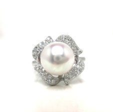 真珠 ブローチ パール アコヤ真珠 7.0-7.5mm ホワイトピンク シルバー