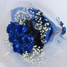 送料無料!】 青いバラの花束 ラメ付 ☆シルバーラメ ブルーローズ 20本