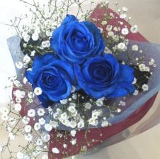 送料無料!】 青いバラの花束 ラメ付 ☆シルバーラメ ブルーローズ 20本