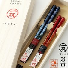 夫婦箸 一双 流彩 桐箱入り 結婚祝い プレゼント 誕生日 還暦祝い