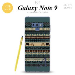 Galaxy Note 9 ギャラクシー ノート9 SC-01L SCV40 スマホケース カバー ソフトケース エスニックゾウ 青 イニシャル 対応 nk-note9-tp1573i[スマホ,スマホケース,スマホカバー,ケース,カバー,ジャケット]