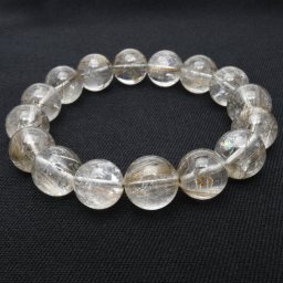 【開運ギフト】 上品な輝き天然石高透明度で繊細銀針の優美な艶 13mm シルバールチルクォーツブレスレット 艶感 浄化 精神の安定 チャンスを見極める 安定した収入 お守り 高品質 水晶 54ｇ 浄化発送 メンズ レディース 京海堂 メンズ レディース 事業成功祈願 仕事運 特別な一点物 GHB53